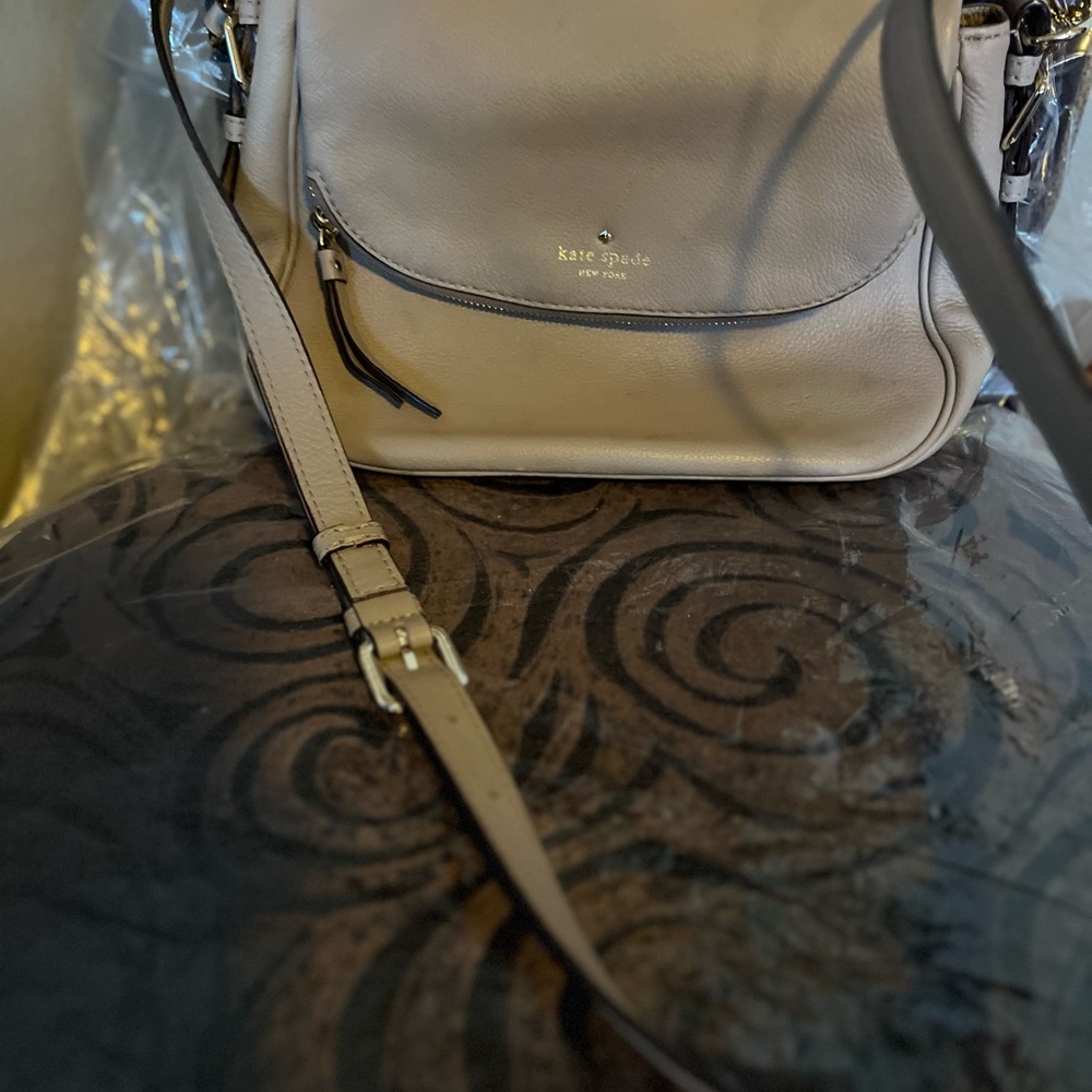Kate Spade Gray Crossbody Bag with Gold Hardware